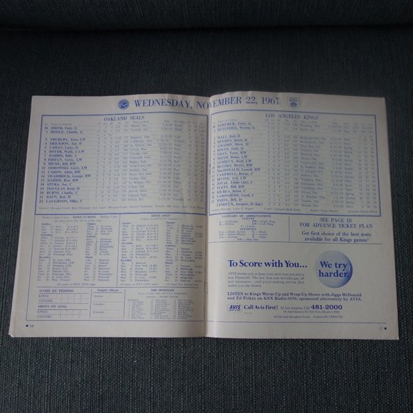 Vintage Kings vs Seals Sports Arena Nov 22 1967 Program - Picture 7 of 14